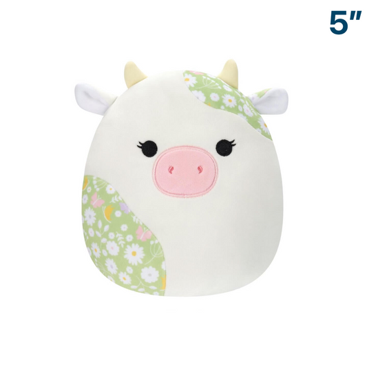 Cow with Floral Pattern ~ 2024 Easter 5" Squishmallow Plush