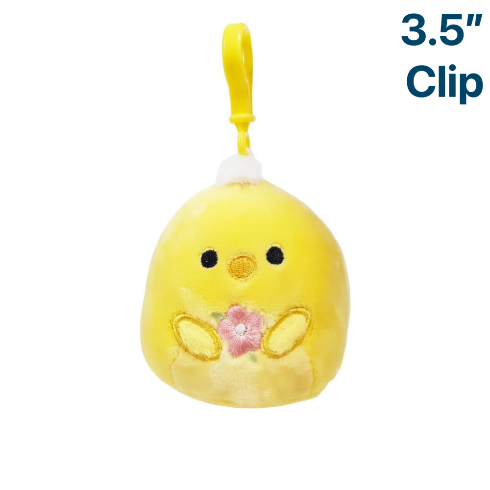 Triston the Chick with Flower ~ 3.5"Clip On 2024 Easter Squishmallow Plush