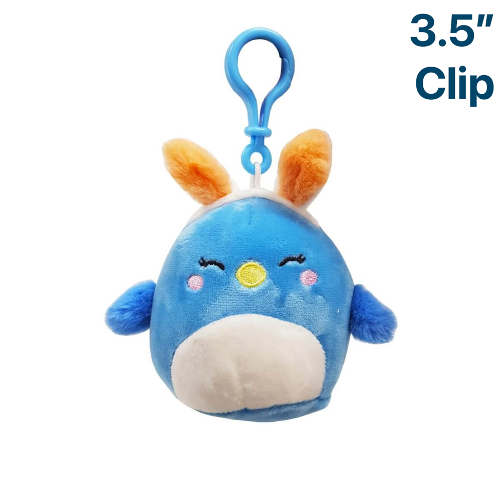 Bebe the Bluebird with Bunny Ears ~ 3.5"Clip On 2024 Easter Squishmallow Plush