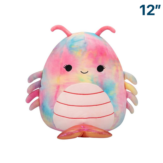 Candis the Pink Tie-Dye Shrimp ~ 12" Wave 16 B Squishmallow Plush ~ In Stock!