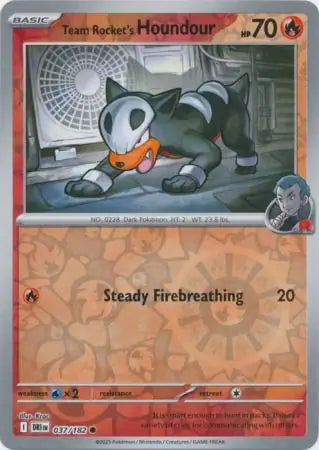Team Rocket's Houndour 37/182 Reverse Holo | Destined Rivals | Pokemon Card