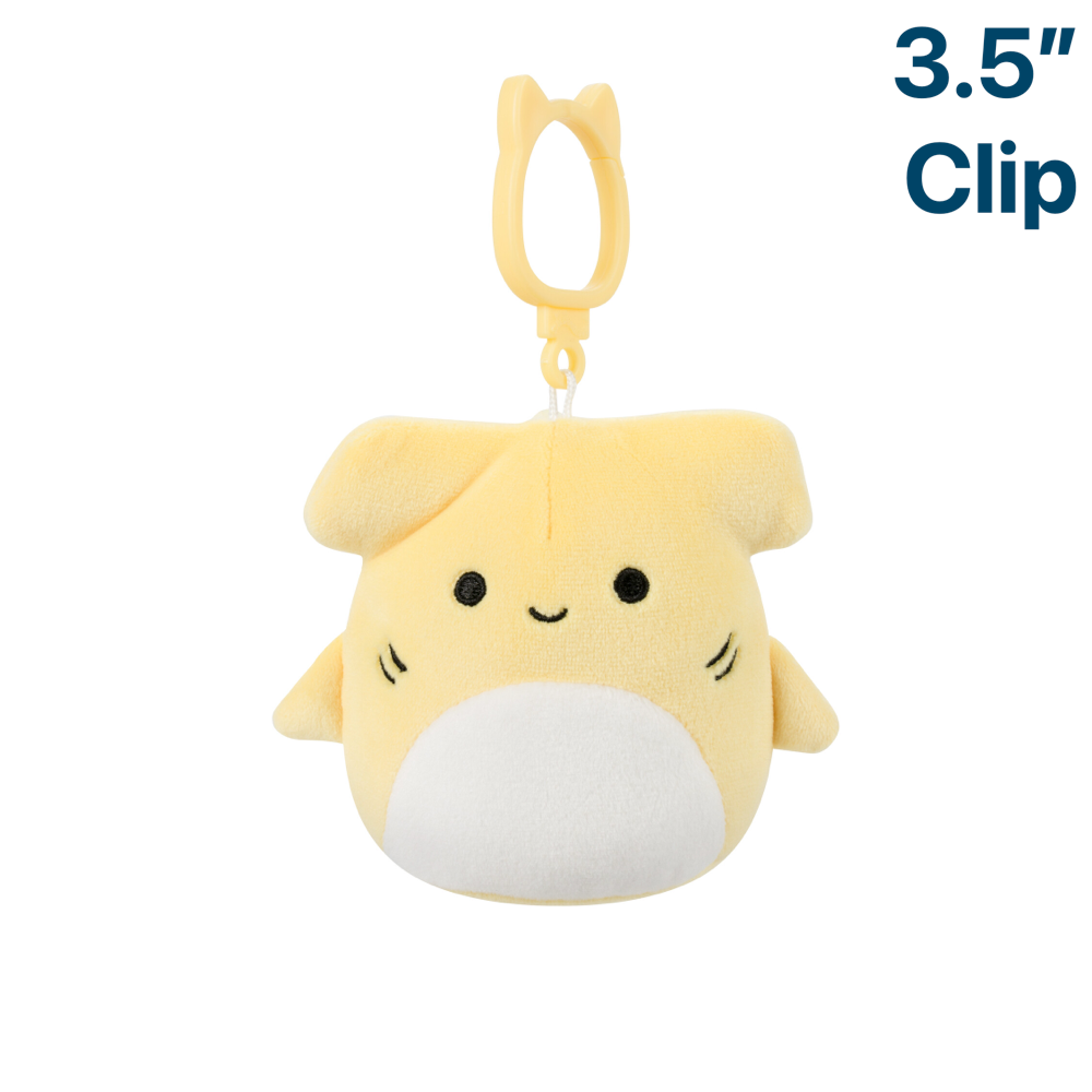 Terrence the Yellow Shark ~ 3.5" Clip On Squishmallow Plush