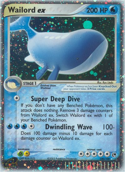 Wailord ex 100/100 Rare Holo EX | Sandstorm | Pokemon Card
