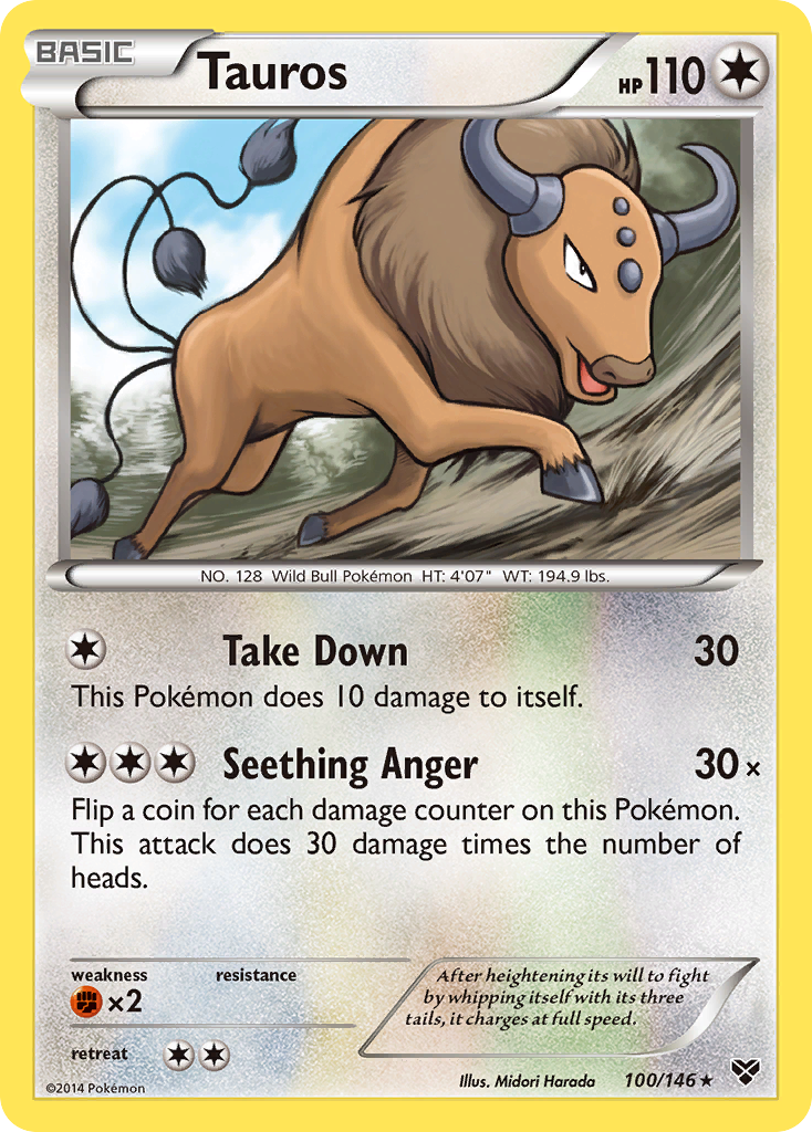 Tauros 100/146 Rare | XY | Pokemon Card