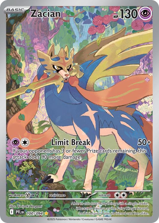Zacian 100/94 Illustration Rare | Phantasmal Flames | Pokemon Card