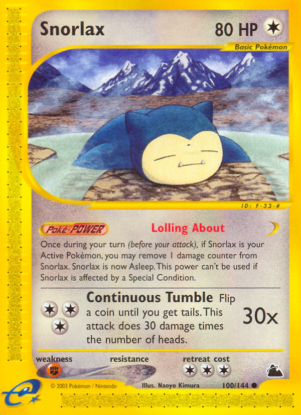 Snorlax 100/144 Common | Skyridge | Pokemon Card