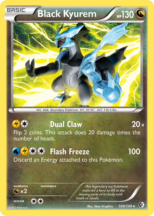 Black Kyurem 100/149 Rare | Boundaries Crossed | Pokemon Card