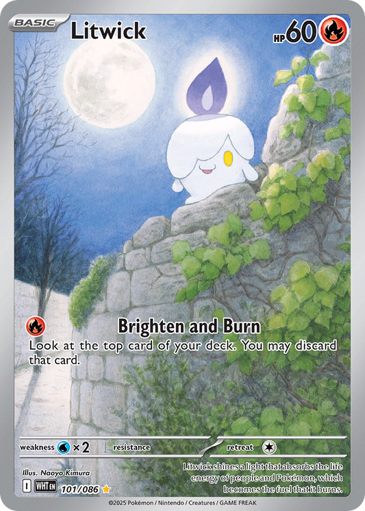 Litwick 101/86 Illustration Rare | White Flare | Pokemon Card