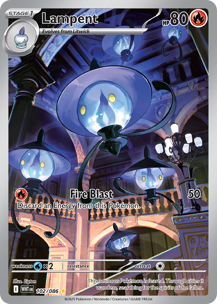 Lampent 102/86 Illustration Rare | White Flare | Pokemon Card