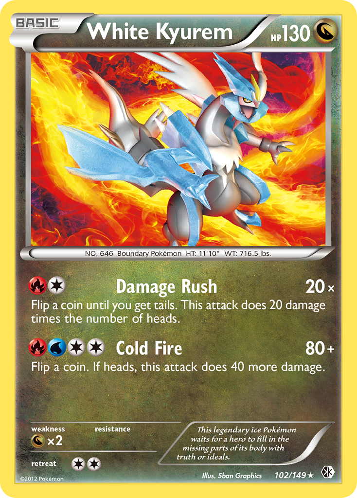 White Kyurem 102/149 Rare | Boundaries Crossed | Pokemon Card