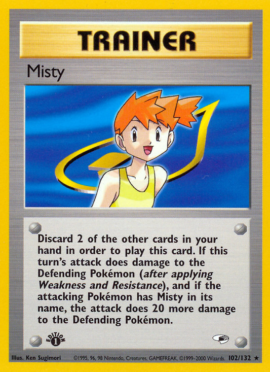 Misty 102/132 Rare | Gym Heroes | Pokemon Card