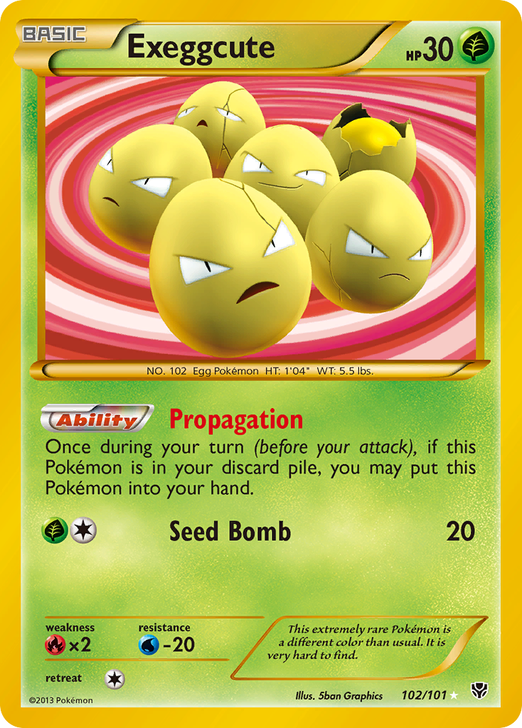 Exeggcute 102/101 Rare Secret | Plasma Blast | Pokemon Card