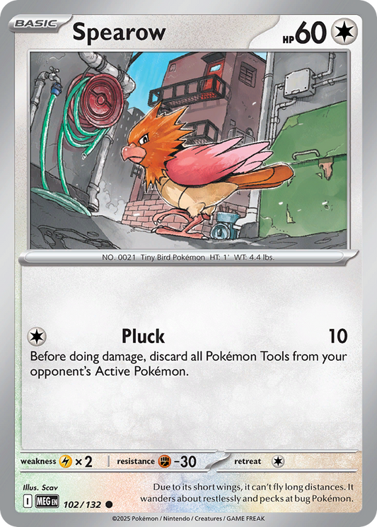 Spearow 102/132 Common | Mega Evolution | Pokemon Card