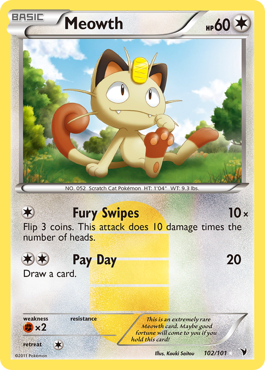 Meowth 102/101 Rare Secret | Noble Victories | Pokemon Card