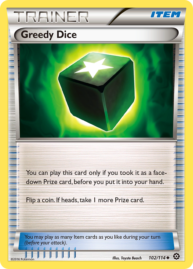 Greedy Dice 102/114 Uncommon | Steam Siege | Pokemon Card