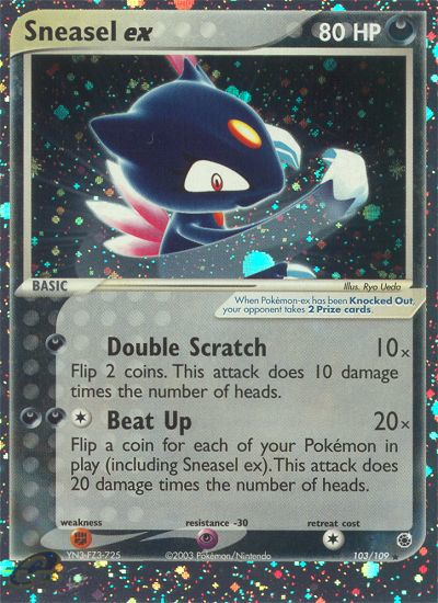 Sneasel ex 103/109 Rare Holo EX | Ruby & Sapphire | Pokemon Card