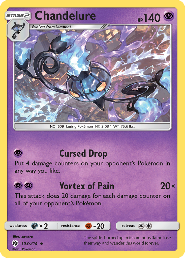 Chandelure 103/214 Rare Holo | Lost Thunder | Pokemon Card