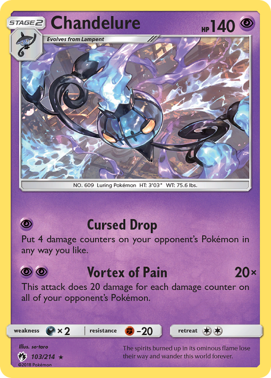 Chandelure 103/214 Rare Holo | Lost Thunder | Pokemon Card