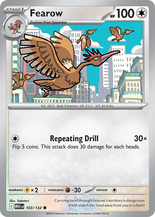 Fearow 103/132 Common | Mega Evolution | Pokemon Card