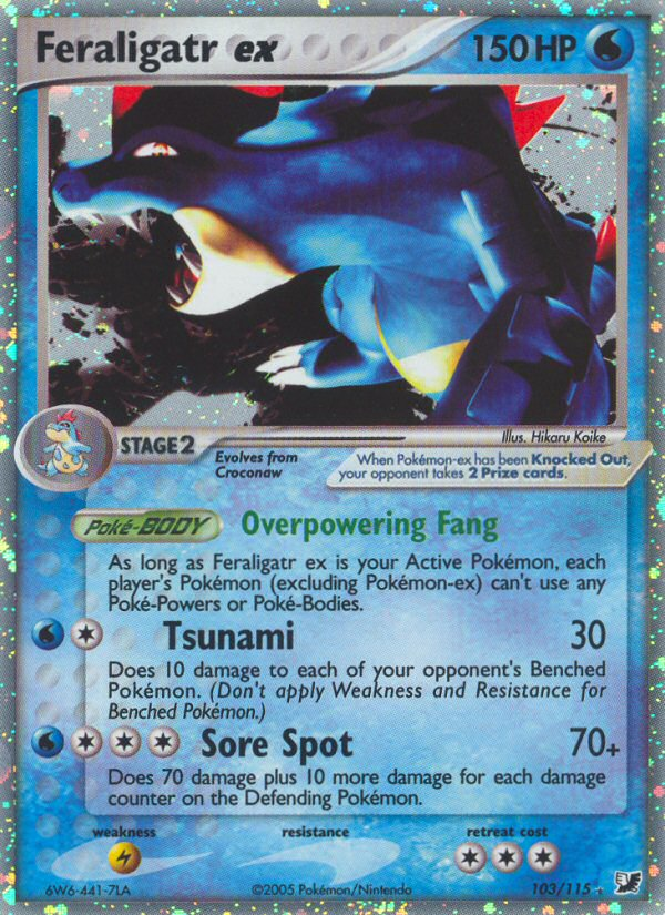 Feraligatr ex 103/115 Rare Holo EX | Unseen Forces | Pokemon Card