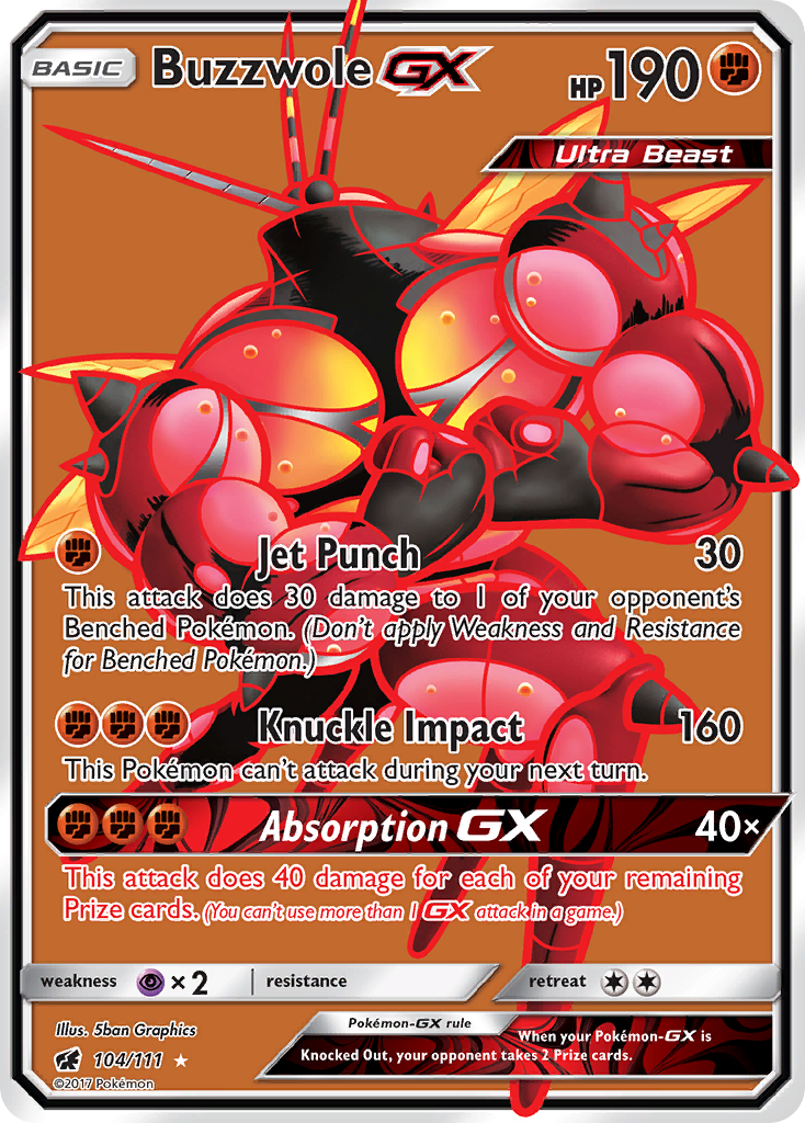 Buzzwole-GX 104/111 Rare Ultra | Crimson Invasion | Pokemon Card
