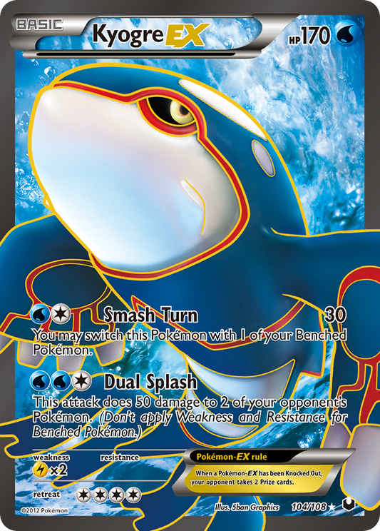 Kyogre-EX 104/108 Rare Ultra | Dark Explorers | Pokemon Card