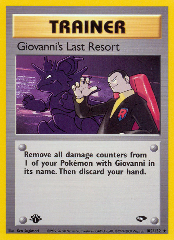 Giovanni's Last Resort 105/132 Rare | Gym Challenge | Pokemon Card