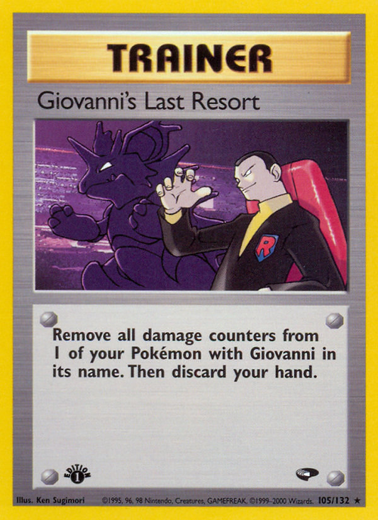 Giovanni's Last Resort 105/132 Rare | Gym Challenge | Pokemon Card