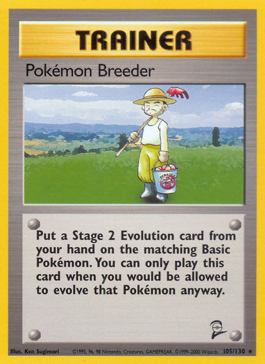 Pokémon Breeder 105/130 Rare | Base Set 2 | Pokemon Card