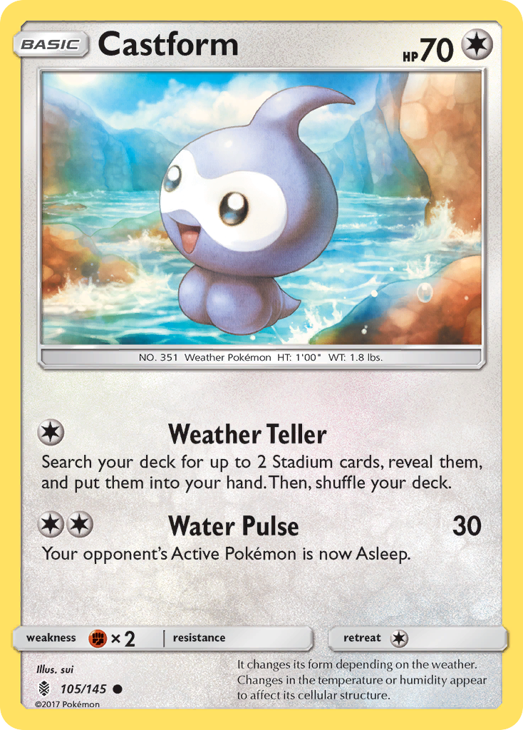 Castform 105/145 Common | Guardians Rising | Pokémon Card