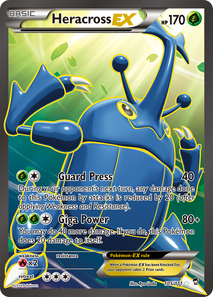 Heracross-EX 105/111 Rare Ultra | Furious Fists | Pokemon Card