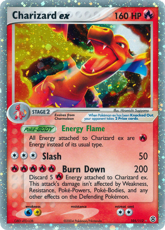 Charizard ex 105/112 Rare Holo EX | FireRed & LeafGreen | Pokemon Card