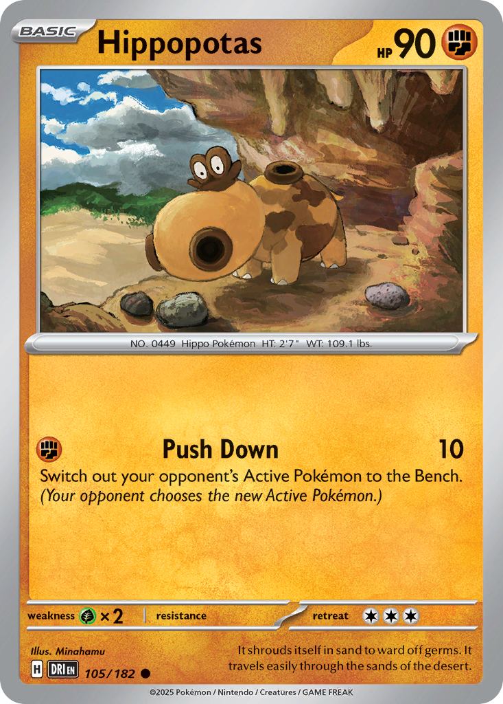 Hippopotas 105/182 Common | Destined Rivals | Pokemon Card