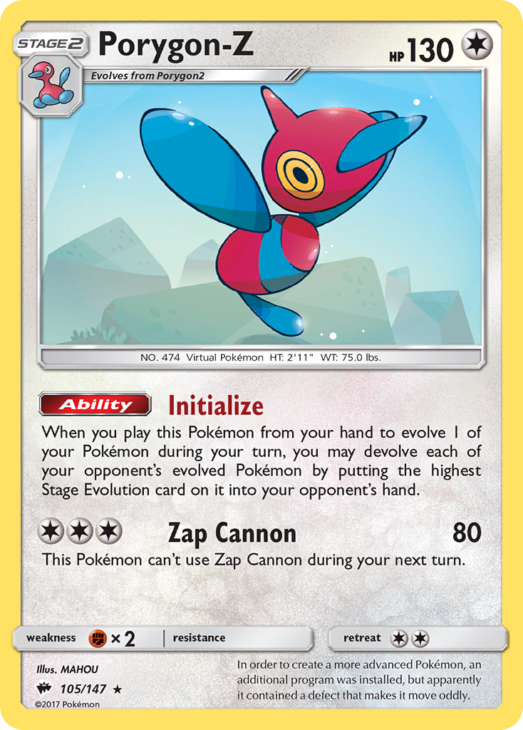 Porygon-Z 105/147 Rare Holo | Burning Shadows | Pokemon Card