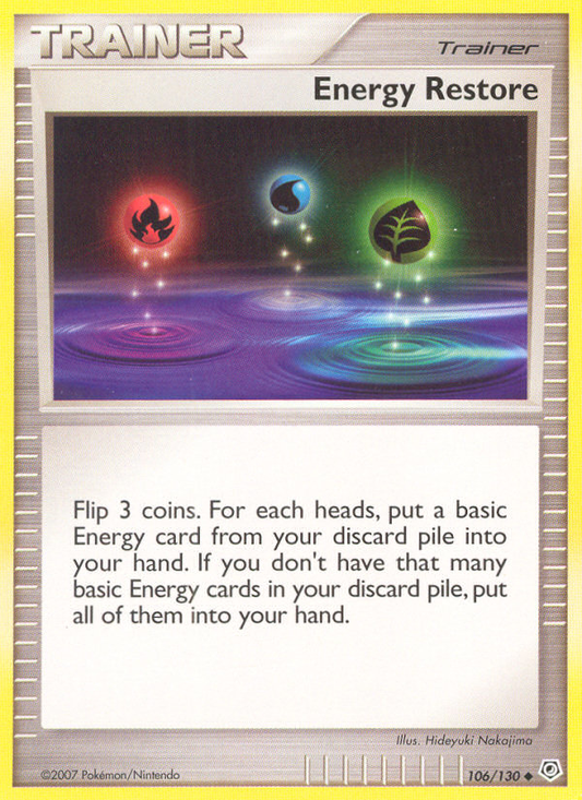 Energy Restore 106/130 Uncommon | Diamond & Pearl | Pokemon Card