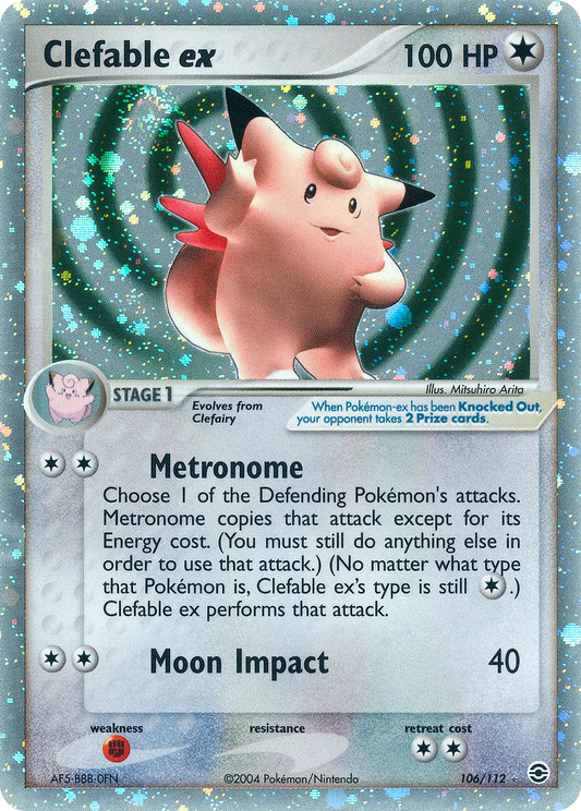 Clefable ex 106/112 Rare Holo EX | FireRed & LeafGreen | Pokemon Card