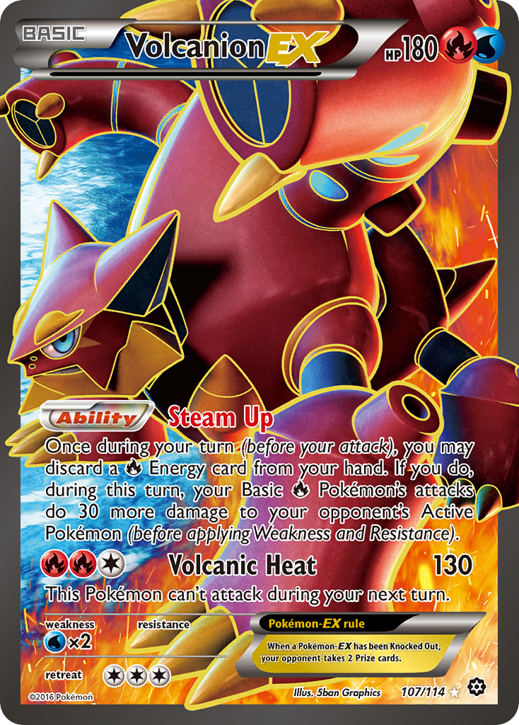 Volcanion-EX 107/114 Rare Ultra | Steam Siege | Pokemon Card