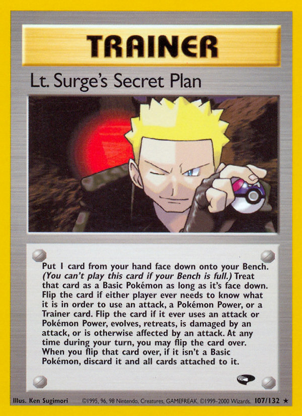 Lt. Surge's Secret Plan 107/132 Rare | Gym Challenge | Pokemon Card