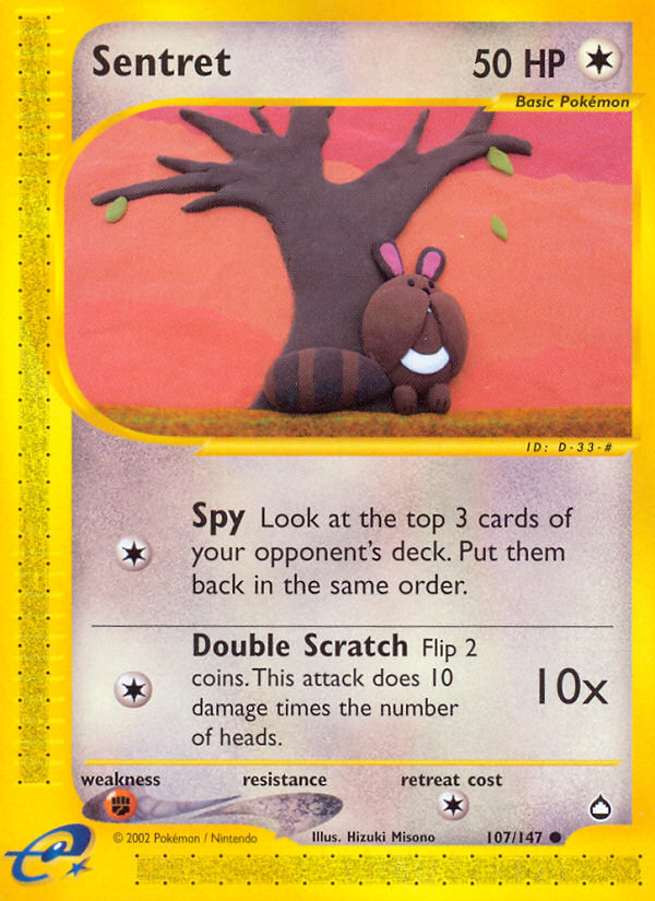 Sentret 107/147 Common | Aquapolis | Pokemon Card