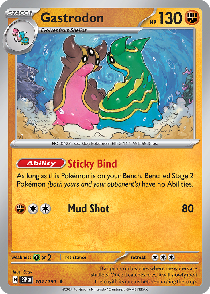 Gastrodon 107/191 Rare Holo | Surging Sparks | Pokemon Card