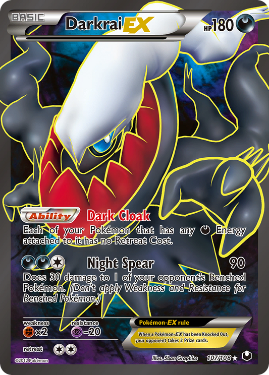 Darkrai-EX 107/108 Rare Ultra | Dark Explorers | Pokemon Card
