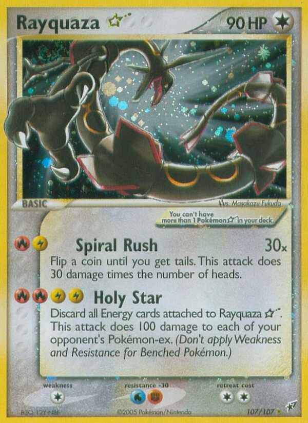 Rayquaza ★ 107/107 Rare Holo Star | Deoxys | Pokemon Card