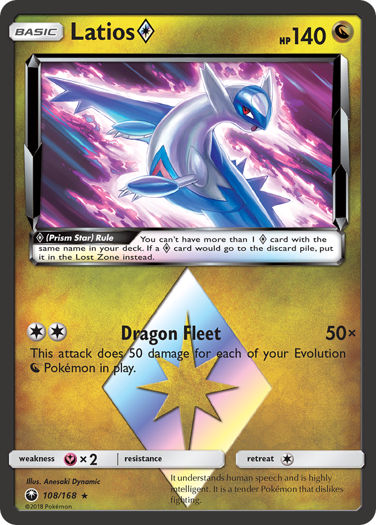 Latios ◇ 108/168 Rare Prism Star | Celestial Storm | Pokemon Card