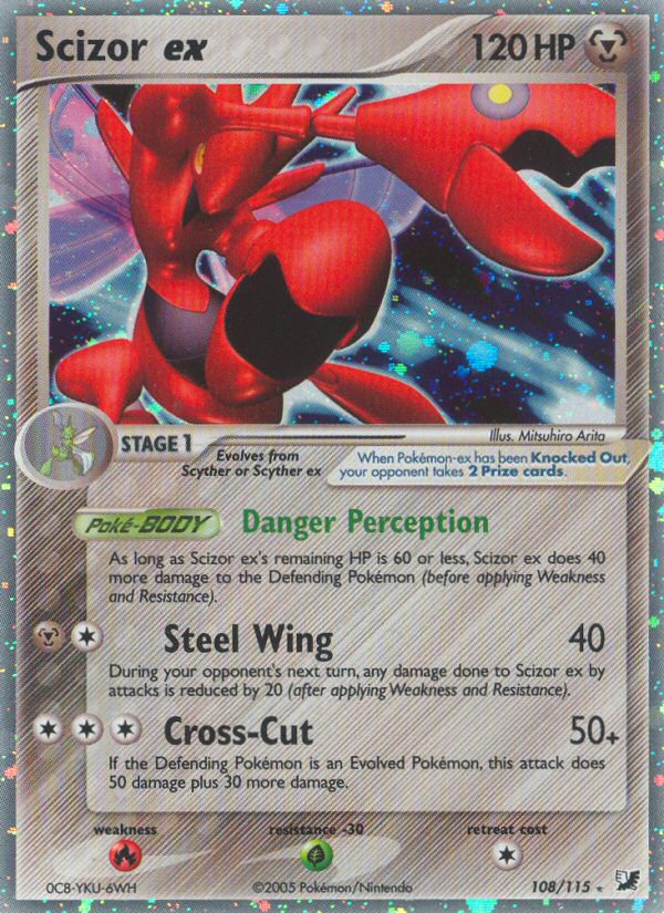 Scizor ex 108/115 Rare Holo EX | Unseen Forces | Pokemon Card