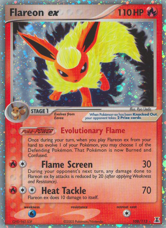 Flareon ex 108/113 Rare Holo EX | Delta Species | Pokemon Card