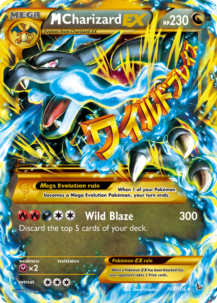 M Charizard-EX 108/106 Rare Secret | Flashfire | Pokemon Card