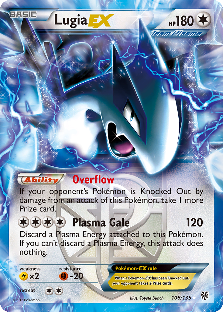Lugia-EX 108/135 Rare Holo EX | Plasma Storm | Pokemon Card