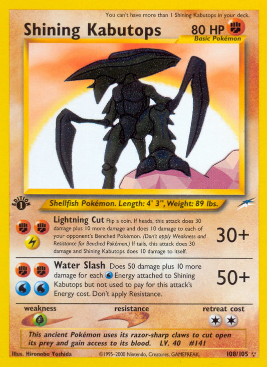 Shining Kabutops 108/105 Rare Shining | Neo Destiny | Pokemon Card
