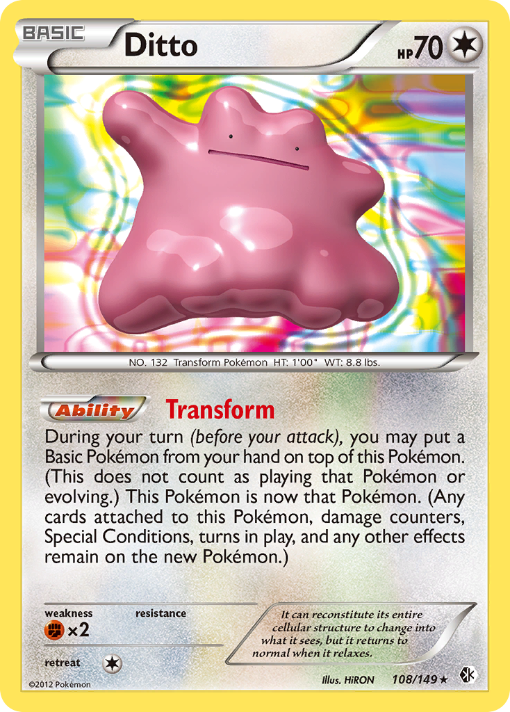 Ditto 108/149 Rare Holo | Boundaries Crossed | Pokemon Card