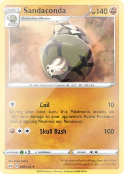 Sandaconda 109/202 Reverse Holo | Sword & Shield | Pokemon Card